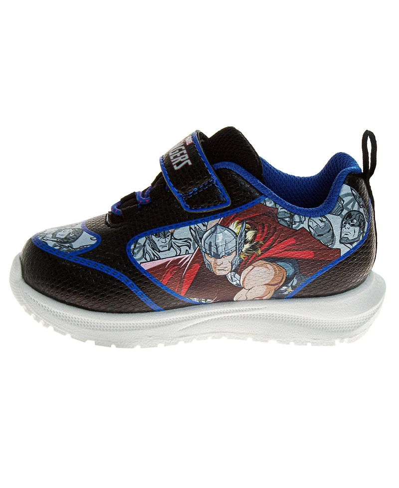 Marvel Toddler Avengers Light Up Sneakers Boys ( 7 to 12 ) Iron Man and Captain America Superhero Design Action Ready