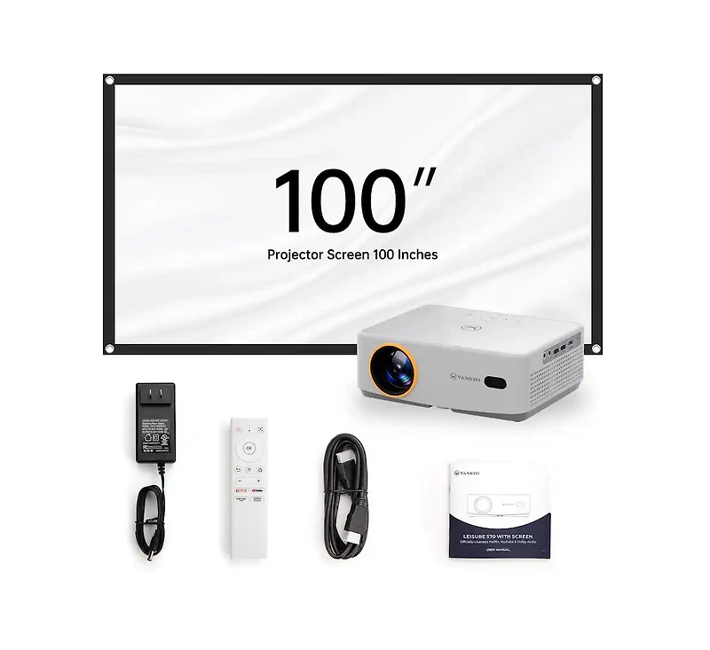 Vankyo Leisure 570B Native 1080P Wireless Smart Single Lcd Mini Projector, Screen Included