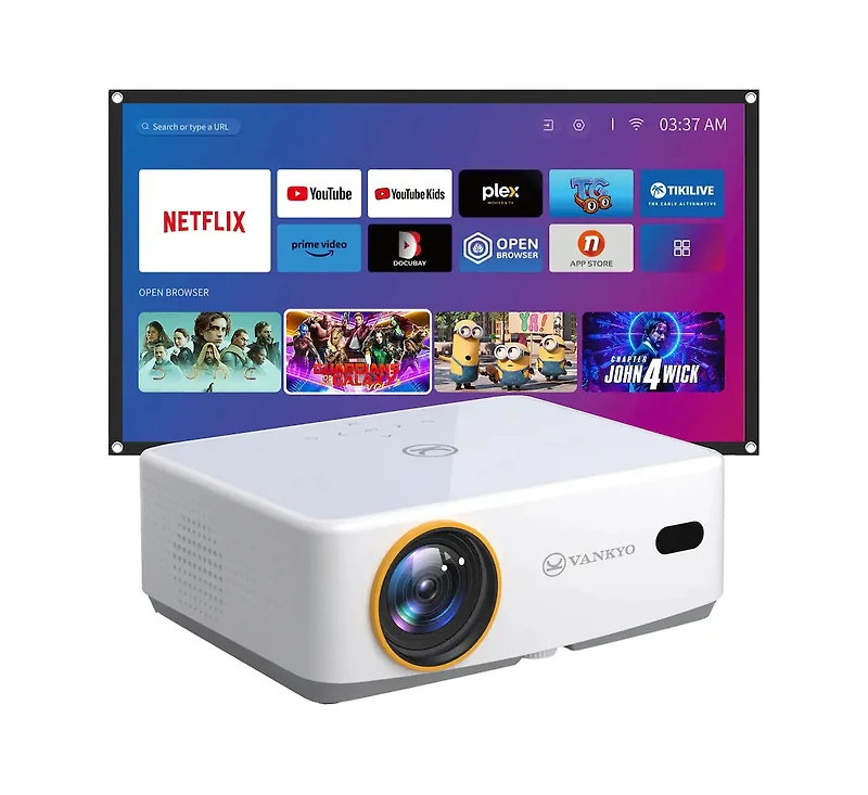 Vankyo Leisure 570B Native 1080P Wireless Smart Single Lcd Mini Projector, Screen Included