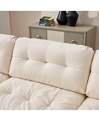 Clihome Modular Sectional Sofa,Cloud Couch, Modern Deep Seat Couches for Living Room, 3-Seater Comfy advanced flannelette Sofa Bedroom