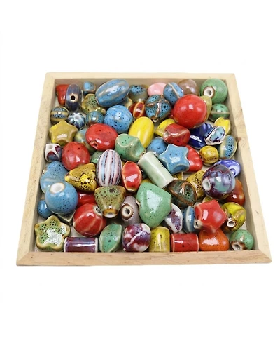 Sevorley 80Pcs Ceramic Beads for Diy Bracelet Necklace Jewelry Making