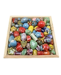 Sevorley 80Pcs Ceramic Beads for Diy Bracelet Necklace Jewelry Making