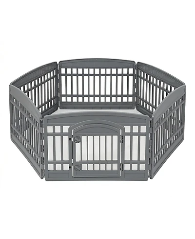 Iris Usa 24 Exercise Pet Playpen, Plastic 6 Panel Gate with Door for Dogs