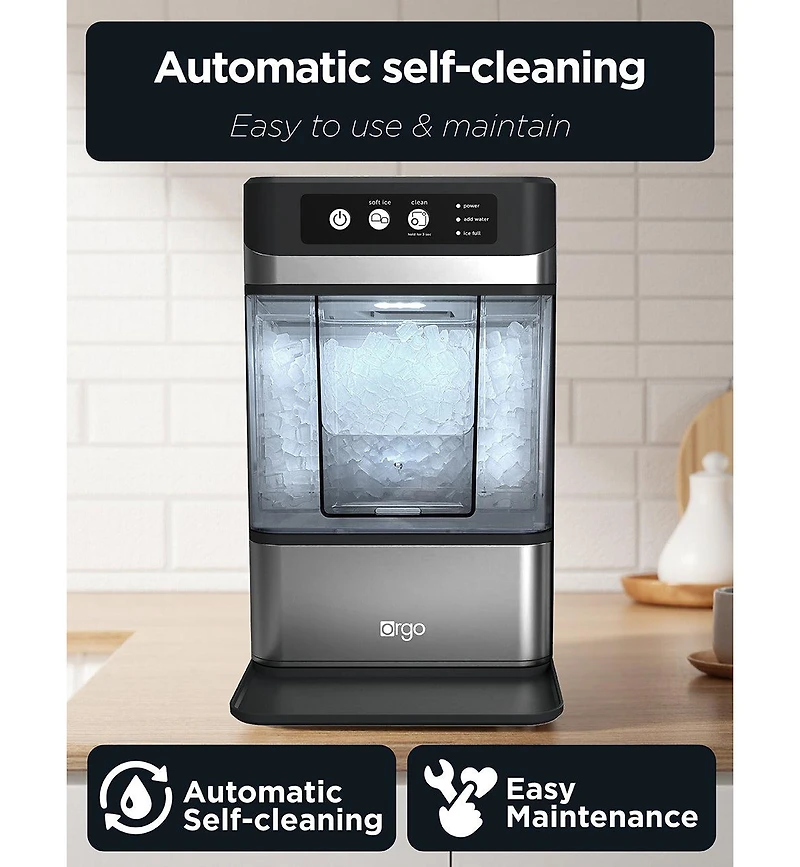 Orgo The Denali Countertop Ice Maker, Makes 50 lbs. in 24 hours, Nugget-Shaped Ready In 8-10 Minutes, Self-Cleaning, Includes Scoop, RDC4733