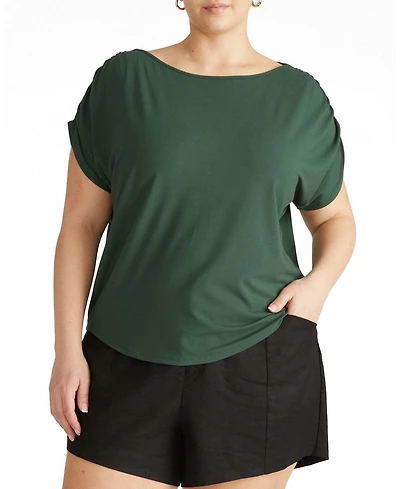 Universal Standard Plus Helena Divine Jersey Gathered Tee