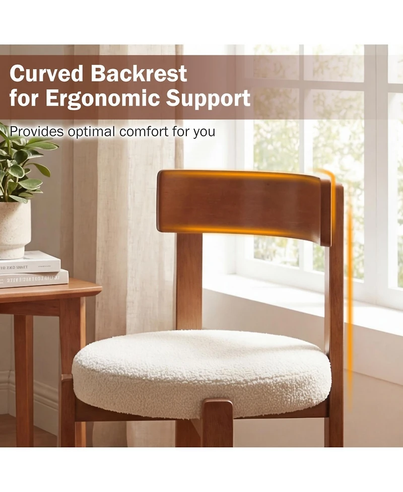 Slickblue Set of 2 Modern Dining Chairs with Wooden Legs