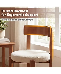 Slickblue Set of 2 Modern Dining Chairs with Wooden Legs