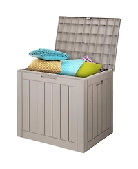 Sugift Outdoor Storage Box 31 Gallon Resin Deck Box Backyard Outside Toy and Towel Storage