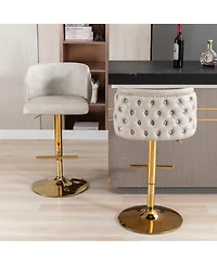 Rainsken Barstools Set of 2 - Modern Pu Leather Bar Stools
