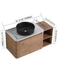 Sillysis Wall Mounted Bathroom Vanity with Ceramic Vessel Sink