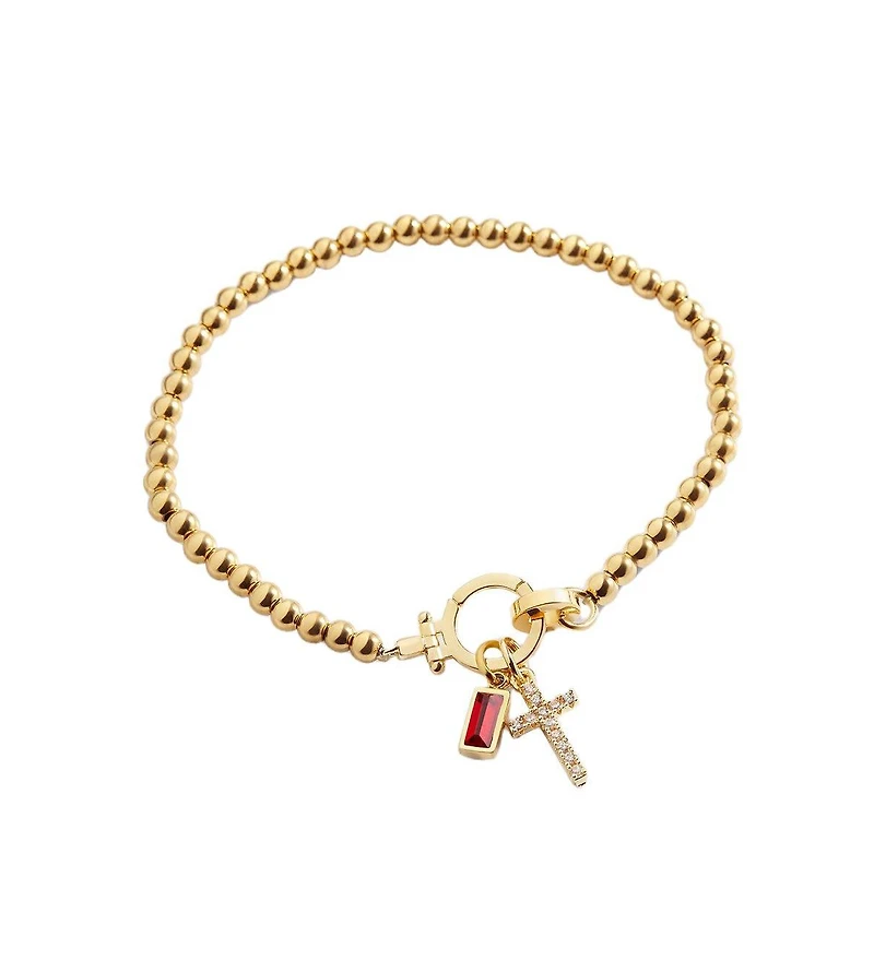 Mint & Lily Cross Charm Birthstone Bracelet