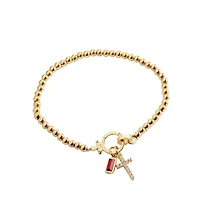 Mint & Lily Cross Charm Birthstone Bracelet