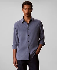 Calvin Klein Men's Pinstripe Classic Long-Sleeve Shirt