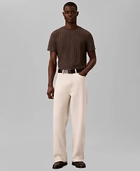 Calvin Klein Men's Vertical Stripe Textured Crewneck T-Shirt