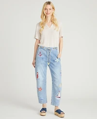 Driftwood Women's Twyla Going Coastal Wide-Leg Barrel Jeans