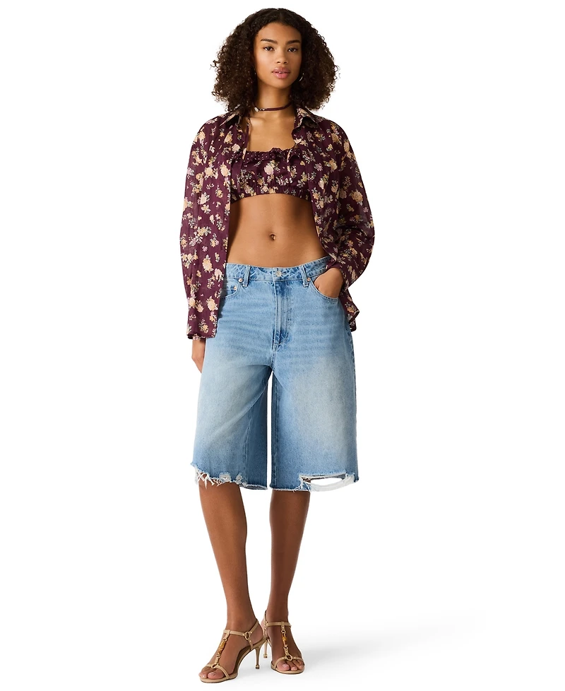 Steve Madden Women's Bennete Collared Printed Top