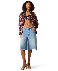 Steve Madden Women's Bennete Collared Printed Top