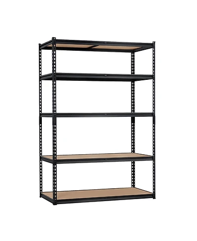 homfan 5 Tier Storage Shelf, Heavy Duty Metal Shelving Unit with Adjustable Shelves for Pantry or Basement