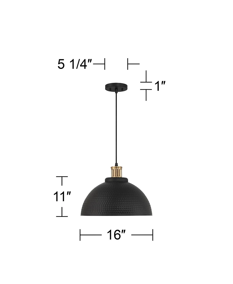 Possini Euro Design Araceli Metal Pendant Light 16inch Wide Modern Dome Shade for Dining Room House Foyer Kitchen Island
