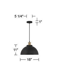 Possini Euro Design Araceli Metal Pendant Light 16inch Wide Modern Dome Shade for Dining Room House Foyer Kitchen Island