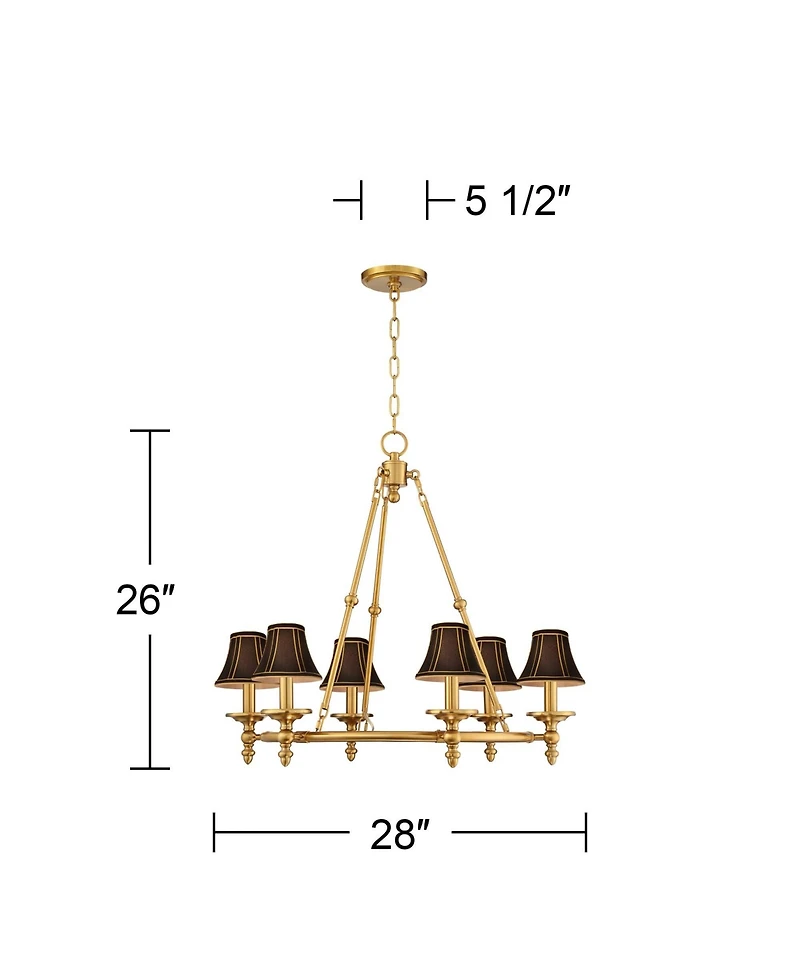 Stiffel Hartley 28inch Antique Gold 6-Light Chandelier with Shade