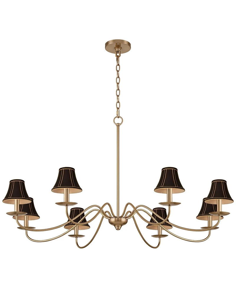 Franklin Iron Works Marinec 42inch Wide Soft Gold 8-Light Chandelier with Shades