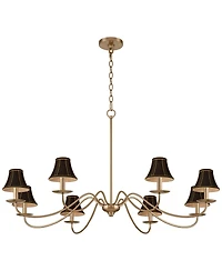 Franklin Iron Works Marinec 42inch Wide Soft Gold 8-Light Chandelier with Shades