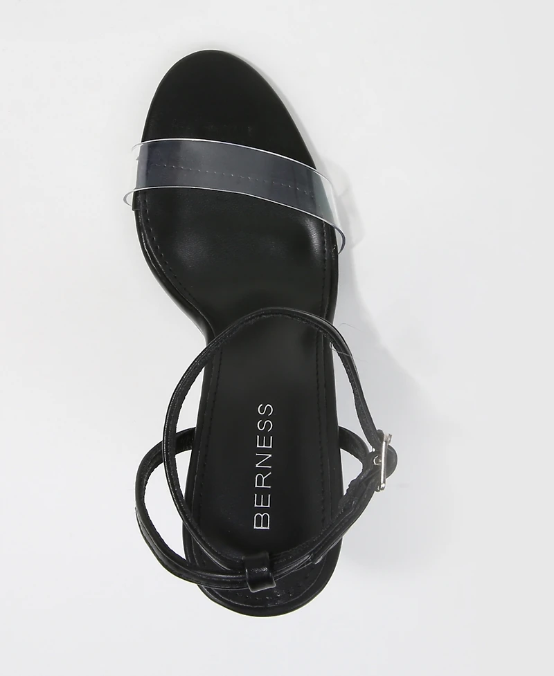 Berness Women's Nature Clear Strap Heel Sandals
