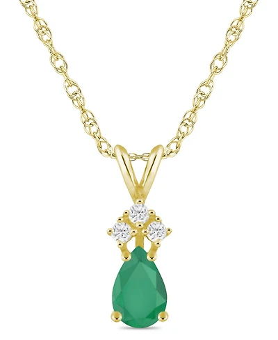 Ruby (1/2 ct. t.w.) and Diamond Accent Pendant Necklace 14k Yellow Gold (Also Sapphire & Emerald)