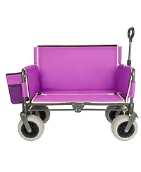 Streamdale Furniture 3-in-1 Heavy-Duty Folding Wagon Cart with Bench Seat 500lbs