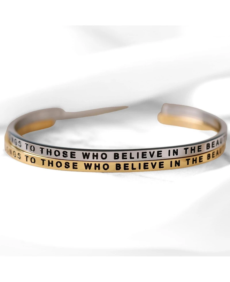 Mantra The Future Belongs To Those Who Believe In The Beauty Of Their Dreams Bracelet - Outside