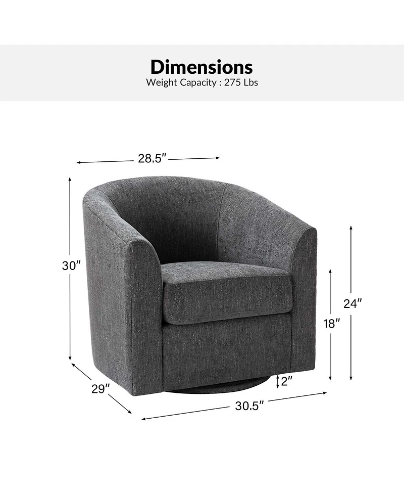 Hulala Home Amiir Upholstered Swivel Accent Chair