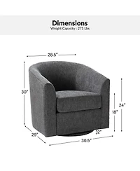 Hulala Home Amiir Upholstered Swivel Accent Chair