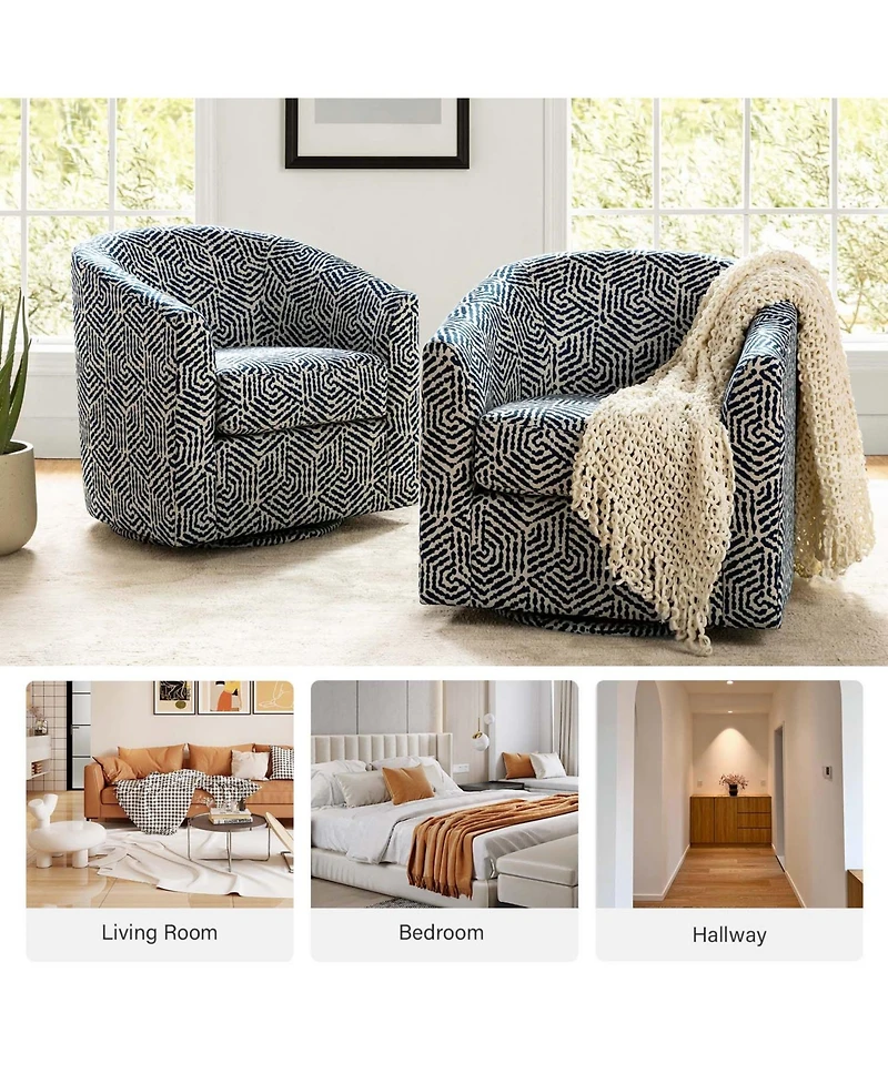 Hulala Home Amiir Upholstered Swivel Accent Chair