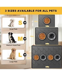 Aronkl Silicone Pet Feeding Mat Waterproof Non-Slip Raised Edge Easy Clean for Dogs Cats