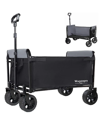 Streamdale Furniture Upgraded Convertible Folding Wagon with Wide Wheels 220Lbs Capacity