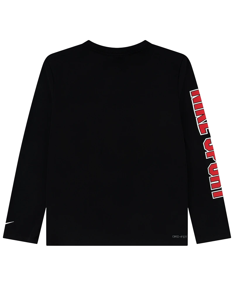 Nike Boys' 4-7 Dri-fit Long-Sleeve Graphic T-Shirt