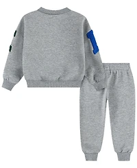 Nike Boys' 4-7 Fleece Crew Sweatshirt and Joggers, 2-Piece Set