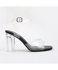 Berness Women's Navi Clear Strap and Block Heel Sandals