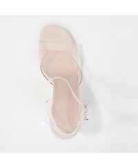 Berness Women's Navi Clear Strap and Block Heel Sandals