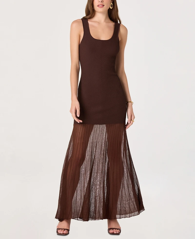 Astr the Label Women's Drop-Waist Scoop Neck Maxi Dress