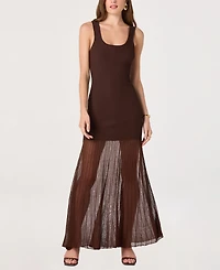 Astr the Label Women's Drop-Waist Scoop Neck Maxi Dress