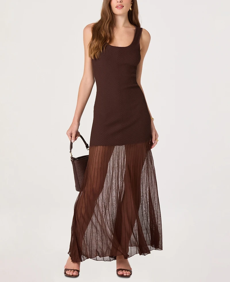 Astr the Label Women's Drop-Waist Scoop Neck Maxi Dress