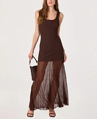 Astr the Label Women's Drop-Waist Scoop Neck Maxi Dress