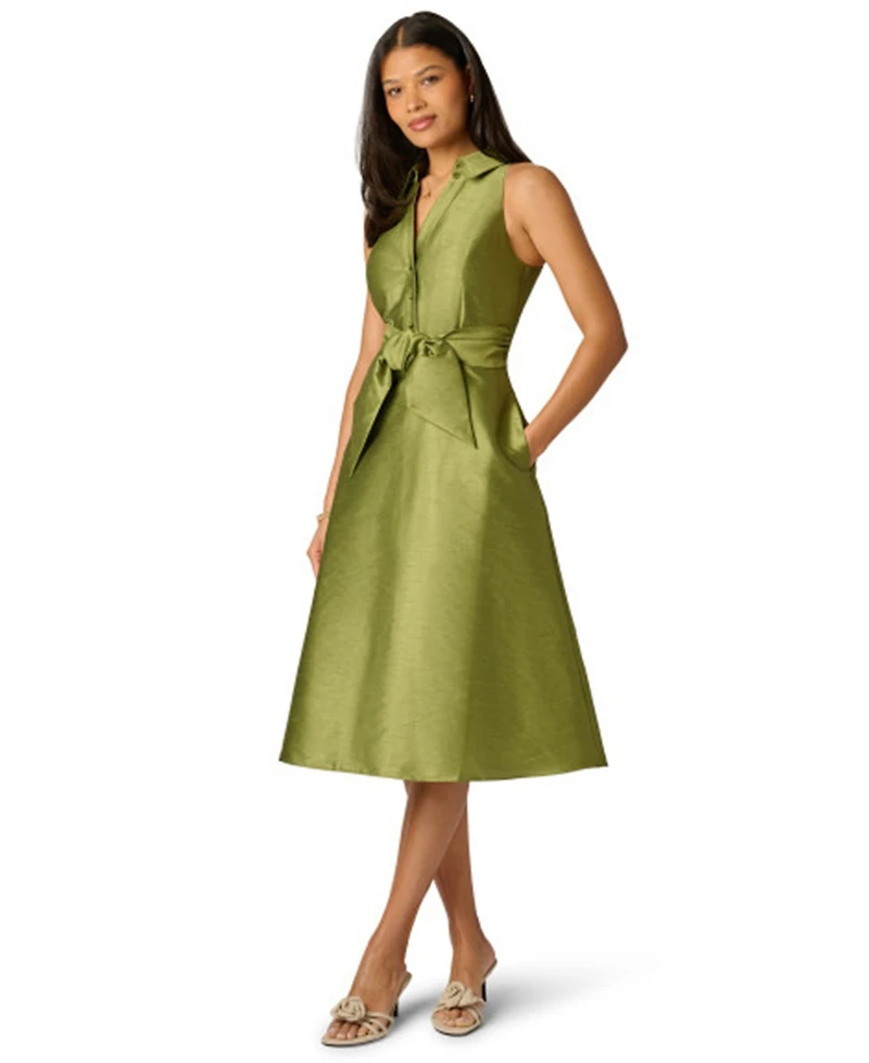 Adrianna Papell Women's Tie-Front Midi Dress