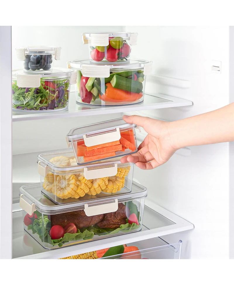 Sorbus Clear 4 Pack Round Stackable Food Storage Bowls with Airtight Lids for Pantry, Fridge, Mealprep and More