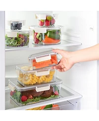 Sorbus Clear 4 Pack Round Stackable Food Storage Bowls with Airtight Lids for Pantry, Fridge, Mealprep and More