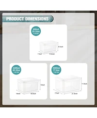 Sorbus 3 Pack Clear Stackable Plastic Food Storage Container with Airtight Lids for Pantry, Fridge, Mealprep and More