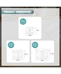 Sorbus 3 Pack Clear Stackable Food Storage Bowls with Airtight Lids for Pantry, Fridge, Mealprep and More