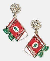 Holiday Lane North Pole Passport Drop Earrings, Macy's Exclusive